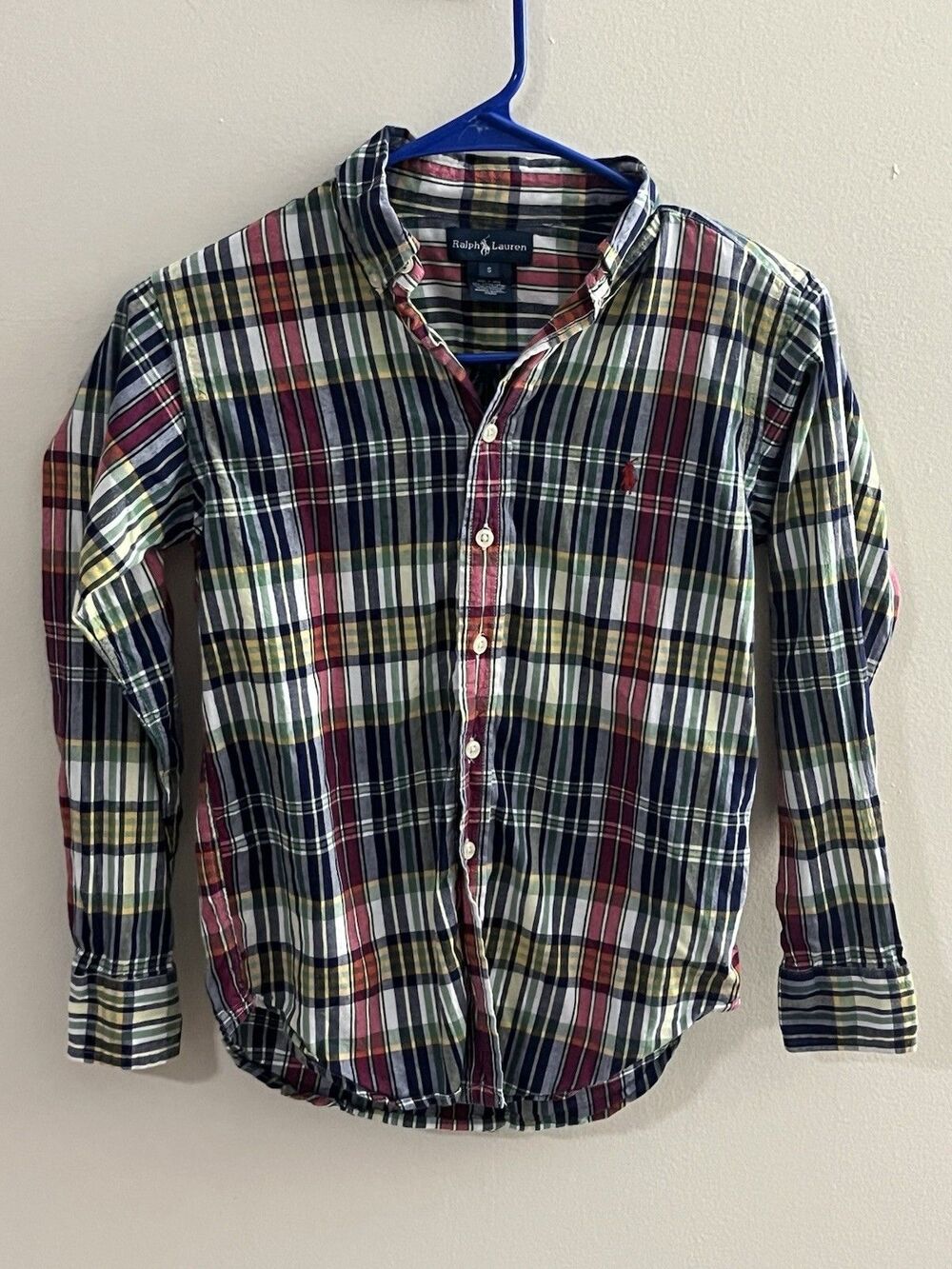 Polo Ralph Lauren PLAID Boys Button Up Shirt MULTI Small